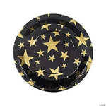 Fun Express Party Supplies Gold Star Square Plates 9″