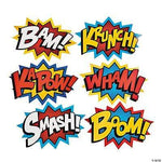 Fun Express Party Supplies Jumbo Superhero Word Cutouts