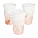 Fun Express White Rose Gold Foil Dots Cups (24 count)