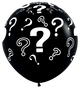 Gender Reveal Black with Question Marks 36″ Latex Balloons (2 count)