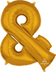 Gold Ampersand & And Symbol 34″ Balloon
