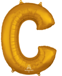 Gold Letter C 34″ Foil Balloon by Anagram from Instaballoons