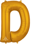 Gold Letter D 34″ Foil Balloon by Anagram from Instaballoons
