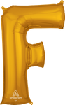 Gold Letter F 34″ Foil Balloon by Anagram from Instaballoons
