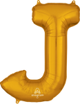 Gold Letter J 34″ Foil Balloon by Anagram from Instaballoons