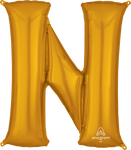 Gold Letter N 34″ Foil Balloon by Anagram from Instaballoons
