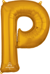 Gold Letter P 34″ Foil Balloon by Anagram from Instaballoons