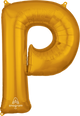 Gold Letter P 34″ Balloon