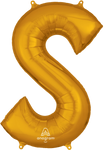 Gold Letter S 34″ Foil Balloon by Anagram from Instaballoons