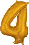 Gold Number 4 26″ Foil Balloon by Anagram from Instaballoons