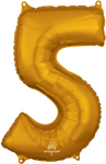 Gold Number 5 26″ Foil Balloon by Anagram from Instaballoons