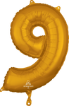 Gold Number 9 26″ Foil Balloon by Anagram from Instaballoons