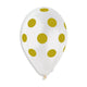 Gold Polka Dot Crystal Clear 12″ Latex Balloons (50 count)