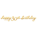 Golden Age Birthday 30th Letter Banner 12″by Amscan from Instaballoons
