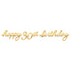 Golden Age Birthday 30th Letter Banner 12″