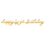 Golden Age Birthday 40th Letter Banner 12″ by Amscan from Instaballoons