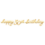 Golden Age Birthday 50th Letter Banner 12″ by Amscan from Instaballoons