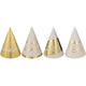 Golden Age Birthday Mini Foil Cone Hats (12 count)
