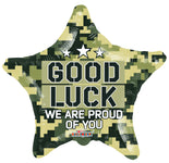 Good Luck We Are Proud of You Camouflage 18″ Foil Balloon by Convergram from Instaballoons