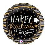 Graduation Metallic Stripes (requires heat-sealing) 9″ Foil Balloon by Betallic from Instaballoons