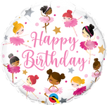 Happy Birthday Ballerinas 18″ Foil Balloon by Qualatex from Instaballoons