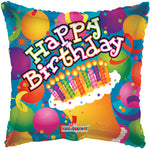 Happy Birthday Balloons & Cake 18″ Foil Balloon by Convergram from Instaballoons
