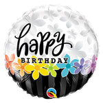 Happy Birthday Band of Flowers 18″ Foil Balloon by Qualatex from Instaballoons