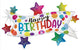 Happy Birthday Banner Stars 37″ Balloon