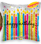 Happy Birthday Big Candles Holographic 18″ Foil Balloon by Convergram from Instaballoons