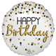 Happy Birthday Black Silver Gold 28″ Balloon