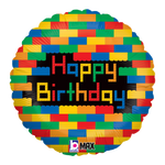 Happy Birthday Blocks 18″ Foil Balloon by Betallic from Instaballoons