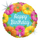 Happy Birthday Bright Blooms 18″ Balloon