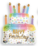Happy Birthday Cake & Candles 36″ Foil Balloon by Convergram from Instaballoons