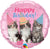Happy Birthday Cats Kittens 18″ Foil Balloon by Qualatex from Instaballoons