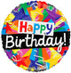 Happy Birthday Colorful 17″ Balloon
