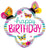 Happy Birthday Colorful Butterflies 30″ Foil Balloon by Betallic from Instaballoons