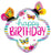 Happy Birthday Colorful Butterflies 30″ Foil Balloon by Betallic from Instaballoons
