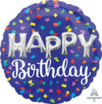 Happy Birthday Confetti 28″ Foil Balloon by Anagram from Instaballoons