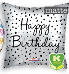 Happy Birthday Dots Matte 18″ Foil Balloon by Convergram from Instaballoons