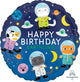 Happy Birthday Earthling Space Cats 18″ Balloon