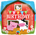 Happy Birthday Farm Barn 18″ Foil Balloon by Qualatex from Instaballoons