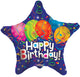 Happy Birthday Festive Star 36″ Balloons (5 count)