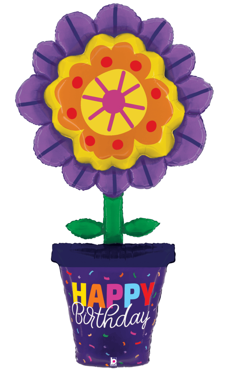 happy birthday plant pot Happy Birthday Flower Pot 63″ Balloon