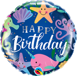 Happy Birthday Fun Under The Sea 18″ Foil Balloon by Qualatex from Instaballoons