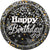 Happy Birthday Glittering Plates 9″ by Unique from Instaballoons
