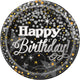 Happy Birthday Glittering Plates 9″ (8 count)