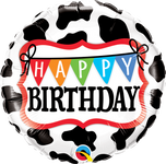 Happy Birthday Holstein Cow 18″ Foil Balloon by Qualatex from Instaballoons