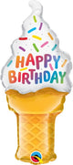 Happy Birthday Ice Cream Cone (requires heat-sealing) 14″ Balloon