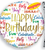 Happy Birthday Messages Holographic 18″ Foil Balloon by Convergram from Instaballoons