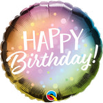 Happy Birthday Metallic Ombre 18″ Foil Balloon by Qualatex from Instaballoons